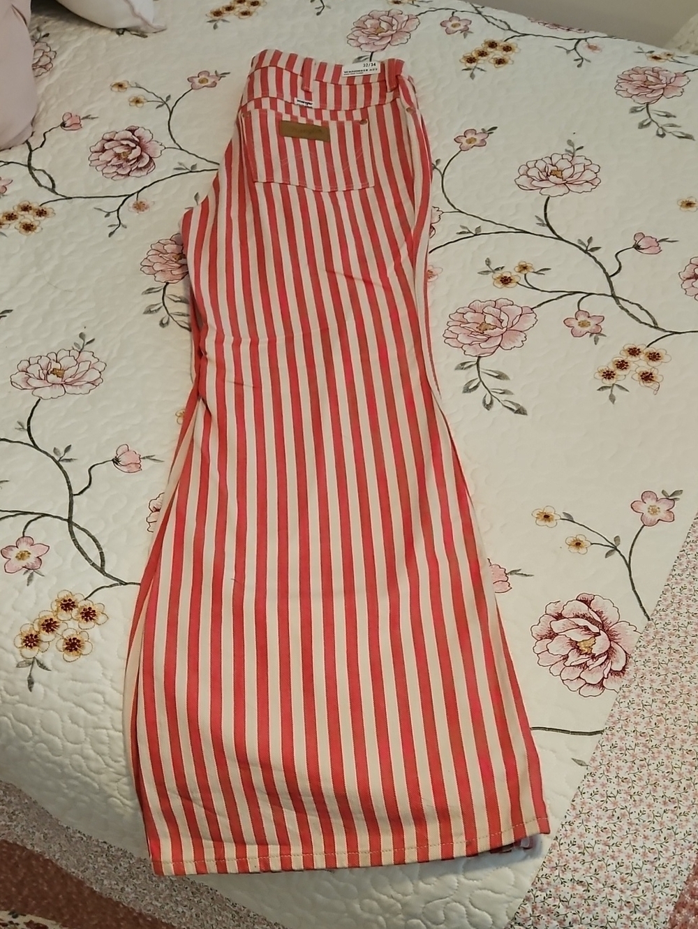 Wrangler Red and White Striped Midi Dress